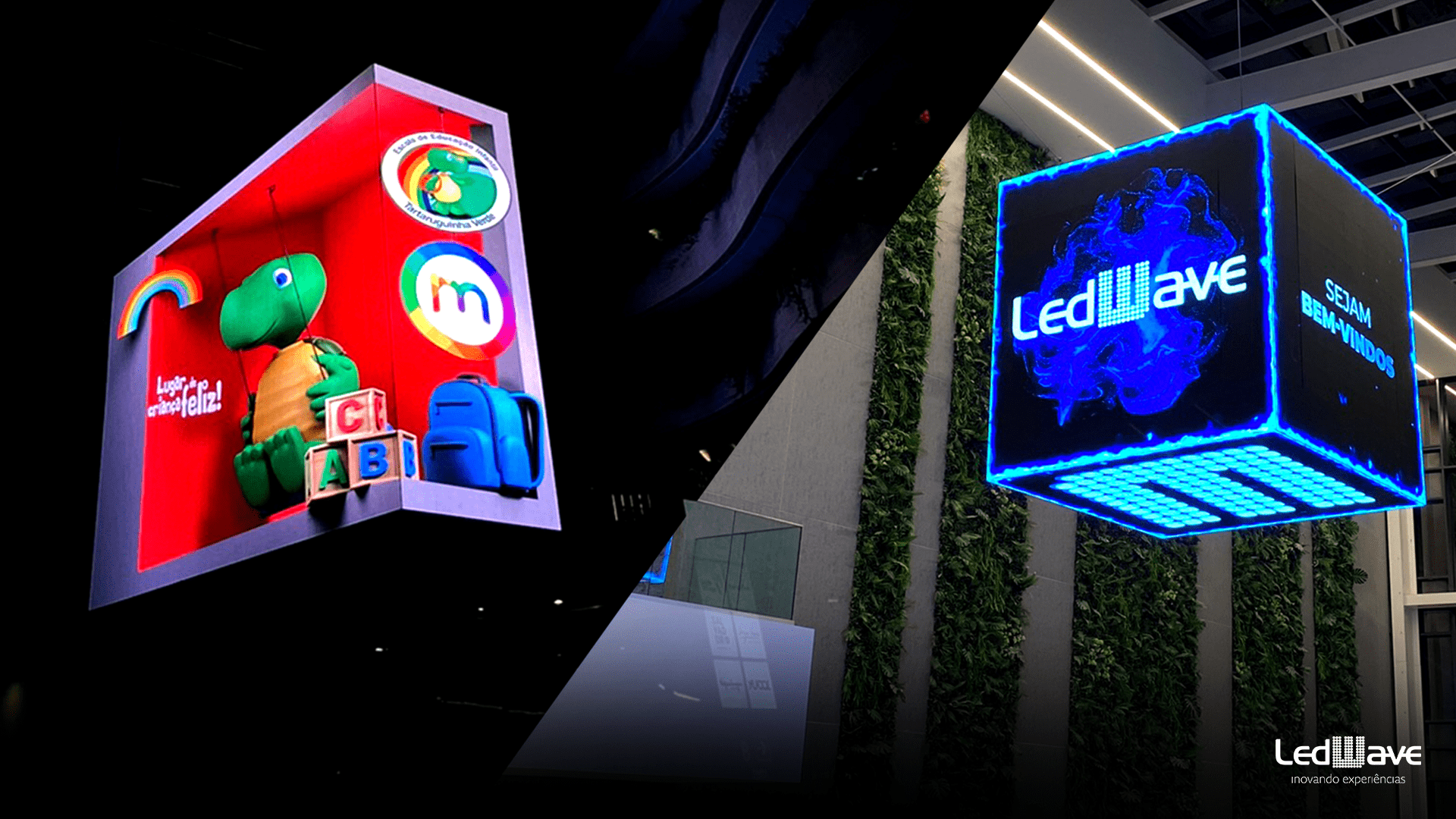 LedWave inaugura Cubo e painel de LED 3D em shopping em Porto Alegre
