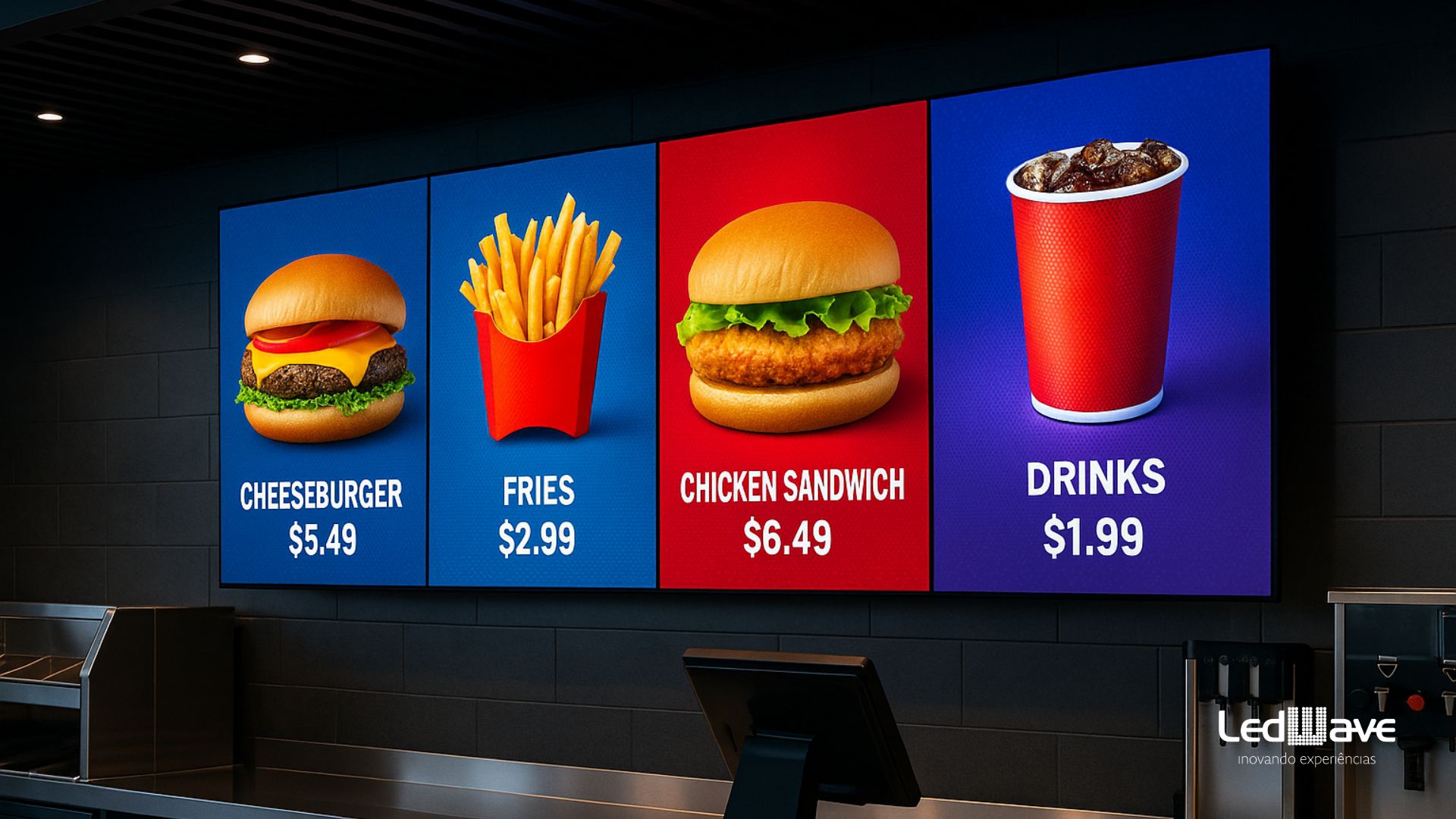 Tela de LED para Fast Food - LedWave