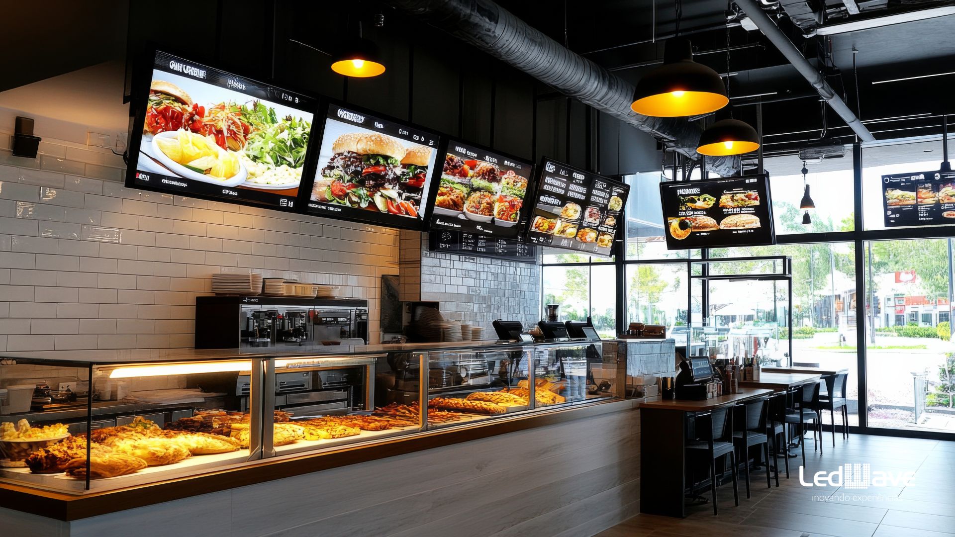 Digital signage para lanchonetes - LedWave