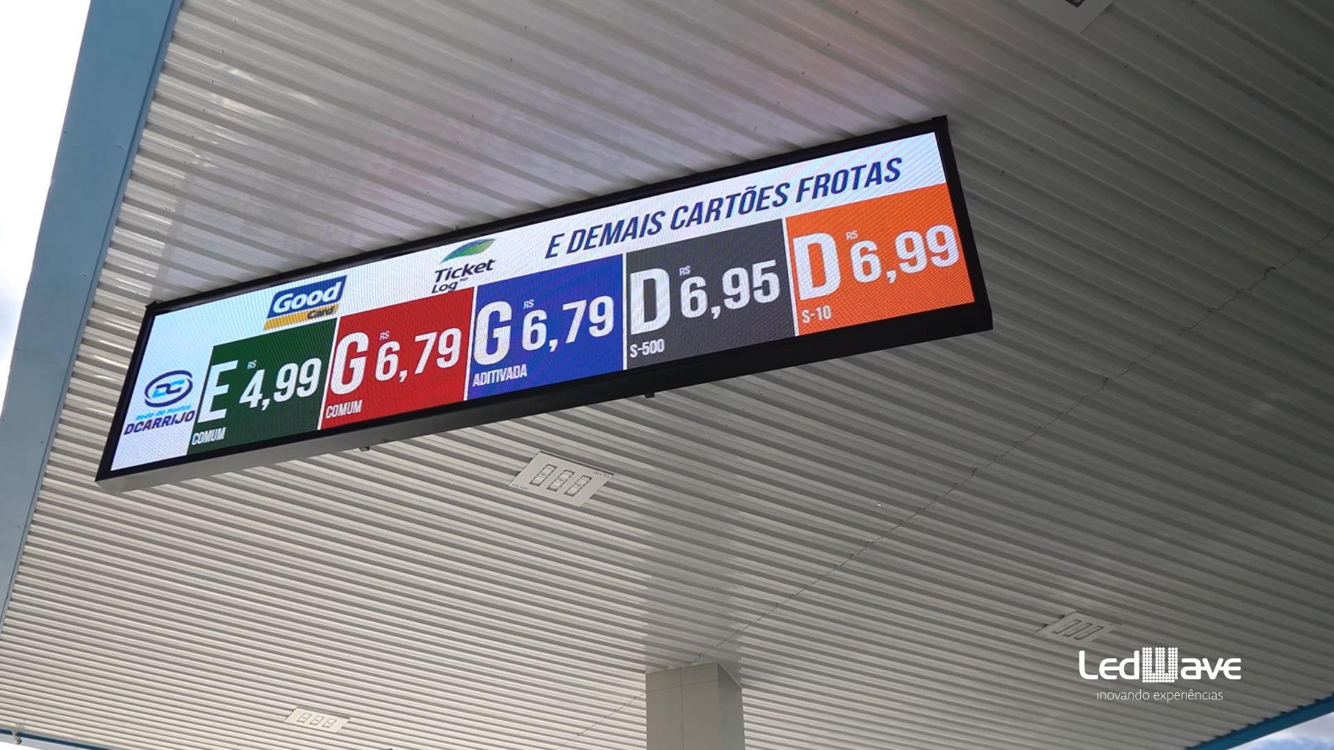 Painéis de LED para postos de combustíveis
